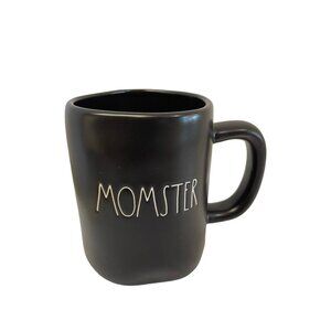 RAE Dunn Artisan Collection Black Ceramic Monster Halloween Mug Cup 3"W 5"H 18oz